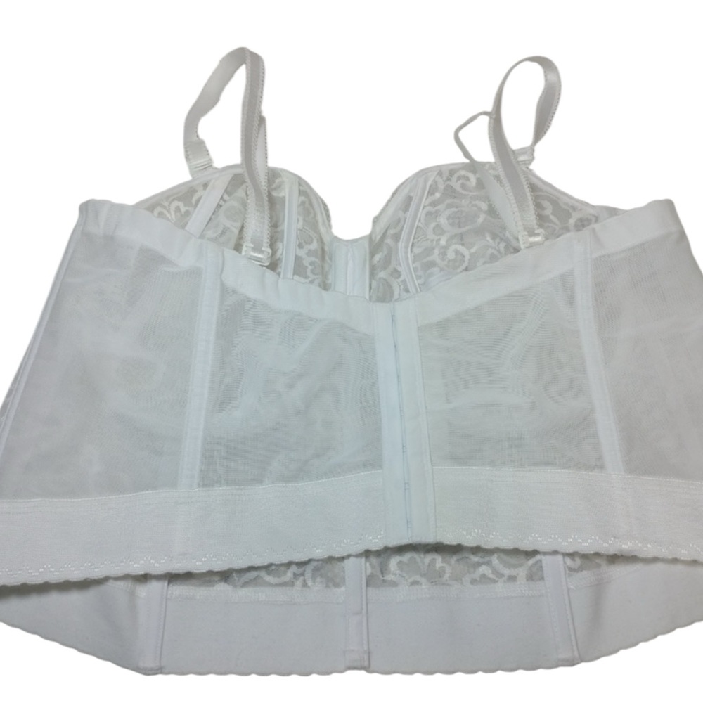 GODDESS Lace Longline Underwire Bustier in White Size 48D—Worn Once for Wedding - Picture 4 of 9